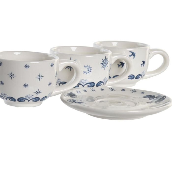 Cafe Atlantico DKD Home Decor Azul Blanco 18 x 20 x 20 cm Set de 6 2