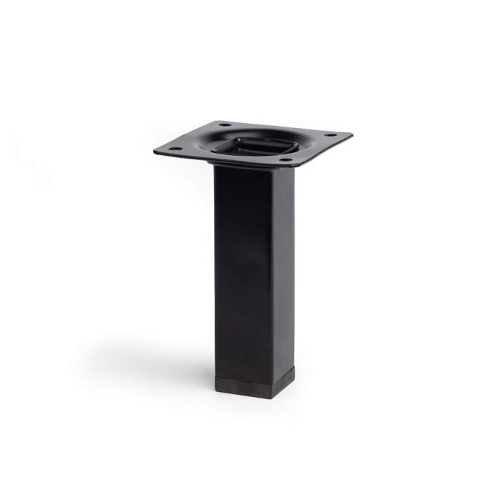 Rei Pata cuadrada de acero mod.400g, acabado negro, 2,5x2,5x10cm, para muebles bajos, estilo moderno Rei Pata cuadrada de acero mod.400g, acabado negro, 2,5x2,5x10cm, para muebles bajos, estilo moderno