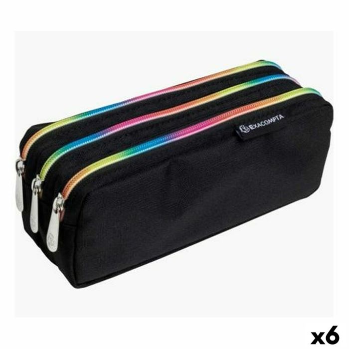 Estuche Escolar Exacompta Rainbow Negro 22,5 x 8 x 10 cm (6 Unidades) Estuche Escolar Exacompta Rainbow Negro 22,5 x 8 x 10 cm (6 Unidades)