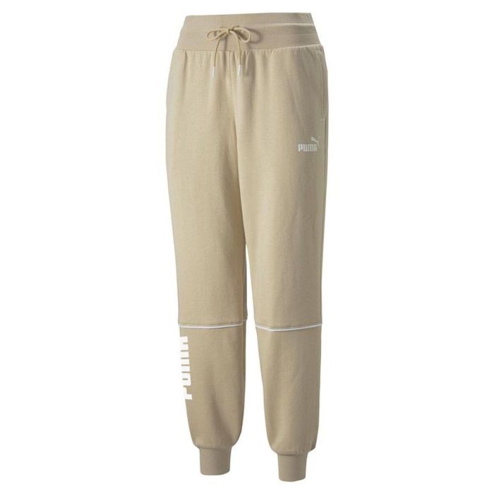 Pantalón Largo Deportivo Puma Power Colorblock Beige Mujer Pantalón Largo Deportivo Puma Power Colorblock Beige Mujer