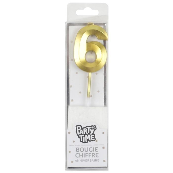Party Time Vela Aniversario Cifra 0 al 9 Plata/Oro 1