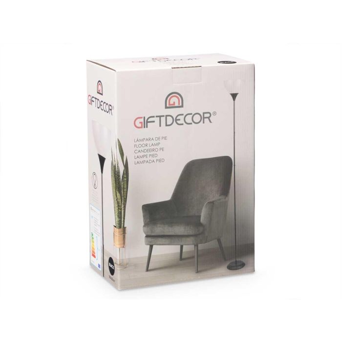 Lampara Pie Negra Giftdecor 22x185x22cm (2 Unidades) 1