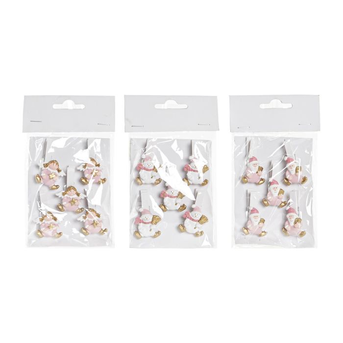 DKD Home Decor Pinza Navidad Fantasia MDF Blanco Rosa | Adorno Decoración Navideña | Pack de 12 Unidades Surtidas | Set de 5 Piezas (1x5x3 cm) 3 DKD Home Decor Pinza Navidad Fantasia MDF Blanco Rosa | Adorno Decoración Navideña | Pack de 12 Unidades Surtidas | Set de 5 Piezas (1x5x3 cm) 3