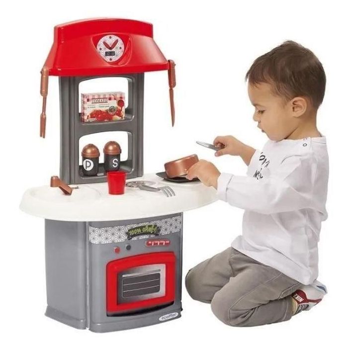 Ecoiffier 1697 Pequeña Cocina de Juguete de Concha con Horno, Fregadero, Placa y Accesorios, para Niños +18 meses 1