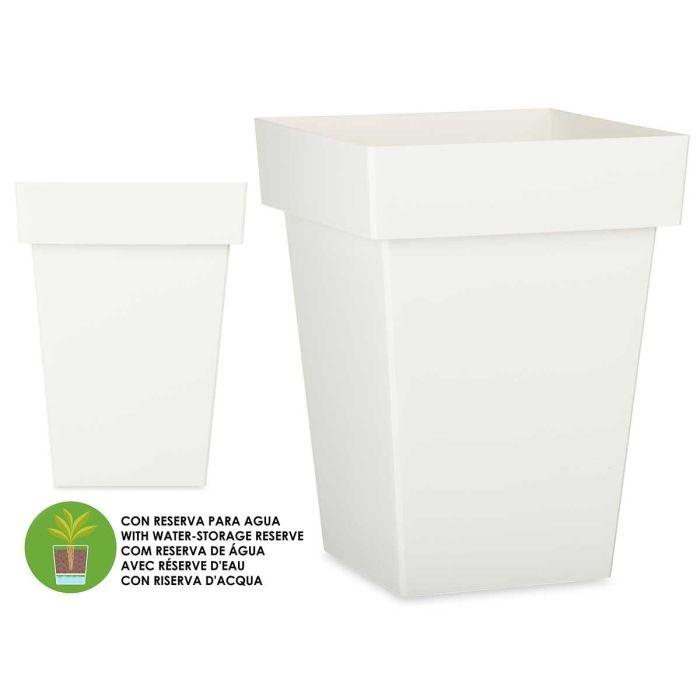 Maceta Cuadrada Blanca Con Reserva Agua 40Cm Ibergarden (6 Unidades) Maceta Cuadrada Blanca Con Reserva Agua 40Cm Ibergarden (6 Unidades)