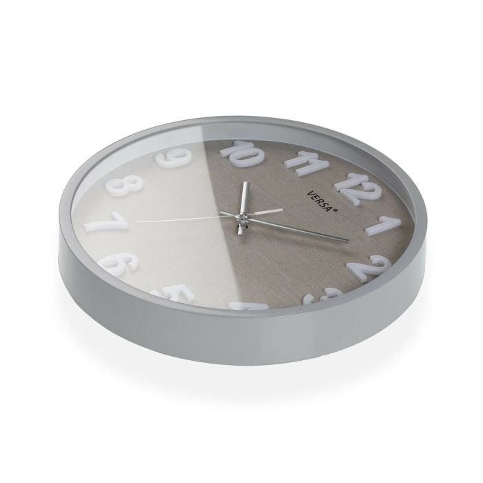 Reloj de Pared Versa Gris Plástico 4,5 x 30 x 30 cm 2