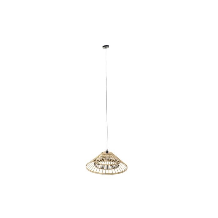 DKD Home Decor Lámpara de Techo Urban de Bambú Marrón, 60x60x26 cm, Casquillo E27, Potencia Máx. 50W, Cable 175 cm, 1 Luz 2