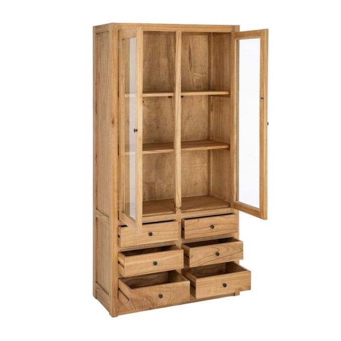 Vitrina Natural Madera Mindi Salón 90 X 40 X 180 cm