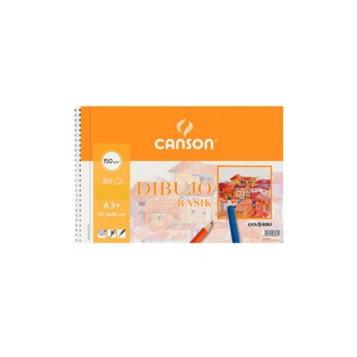 Canson Bloc Dibujo Basik Espiral 20H A3+ 150 gr Microperforado Pack 10 Ud Blanco Natural Canson Bloc Dibujo Basik Espiral 20H A3+ 150 gr Microperforado Pack 10 Ud Blanco Natural