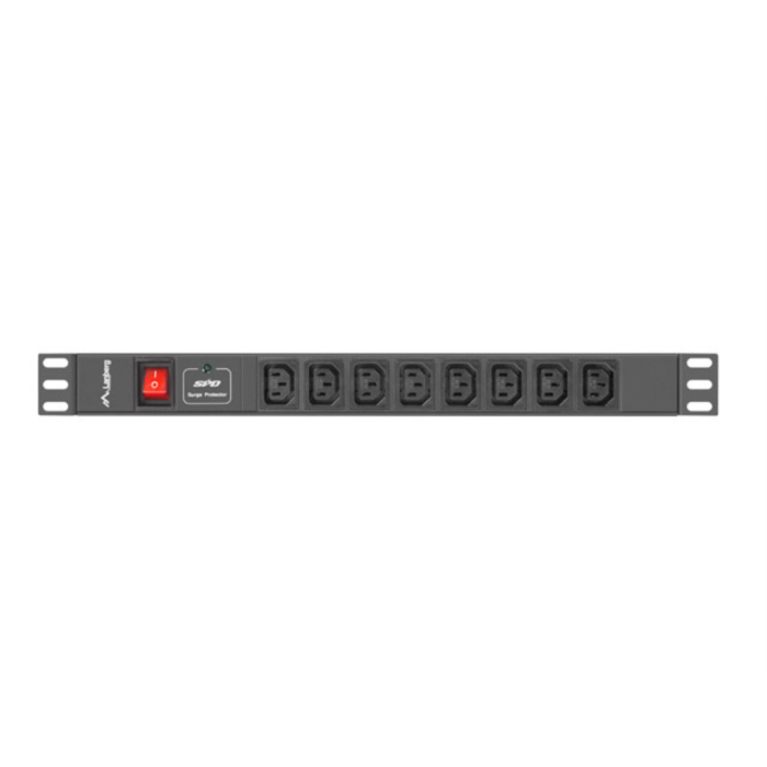 LANBERG PDU-08I-0200-C20-BK Unidad de Distribución de Energía (PDU) 8 Salidas AC 1U Negro
