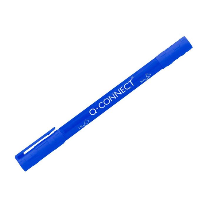 Rotulador Q-Connect Marcador Permanente Doble Punta Color Azul 0,4 mm Y 1 mm 10 unidades 3