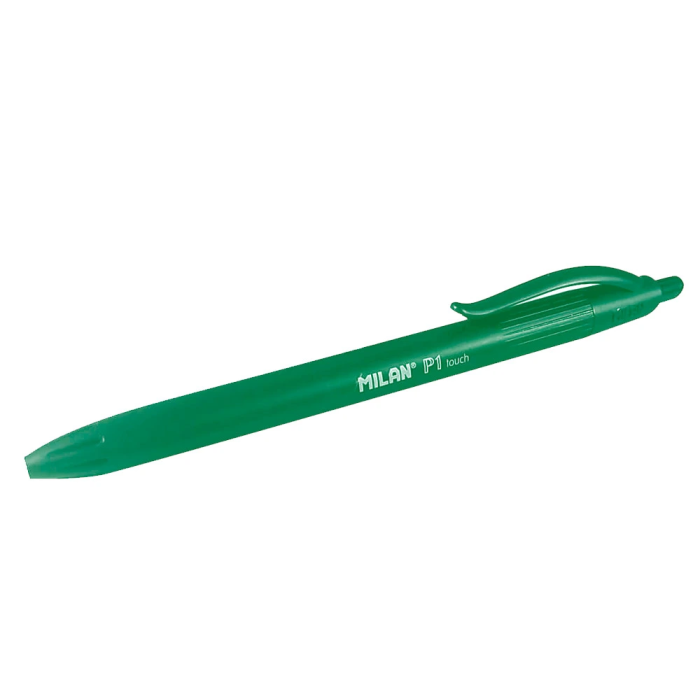 Milan Boligrafo P1 Retractil Touch Verde 1 mm 2
