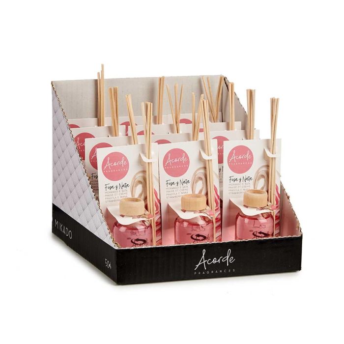 Mikado 50 ml con varilla fresa y nata - Acorde, vidrio, madera, rosa, 7x17x5 cm (12 Unidades) 2 Mikado 50 ml con varilla fresa y nata - Acorde, vidrio, madera, rosa, 7x17x5 cm (12 Unidades) 2