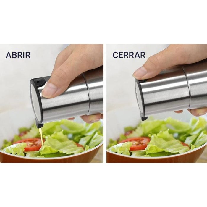 Quttin Set 2 Aceiteras Inoxidables con Soporte - 9.5 x 23 x 17.8 cm (12 Unidades) 3