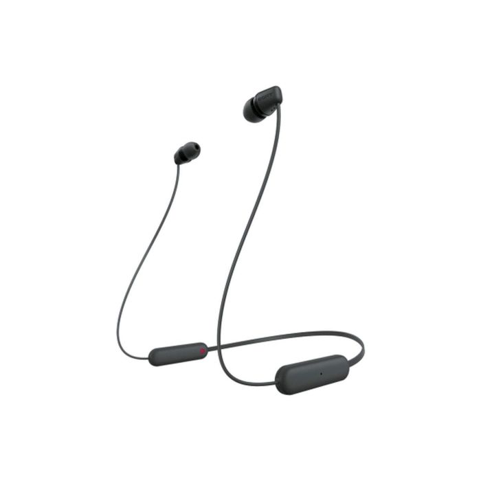 Sony WI-C100 WIC100B.CE7 Auriculares Inalámbricos Intrauditivos con Micrófono, Bluetooth, 25h Batería, IPX4, Negros