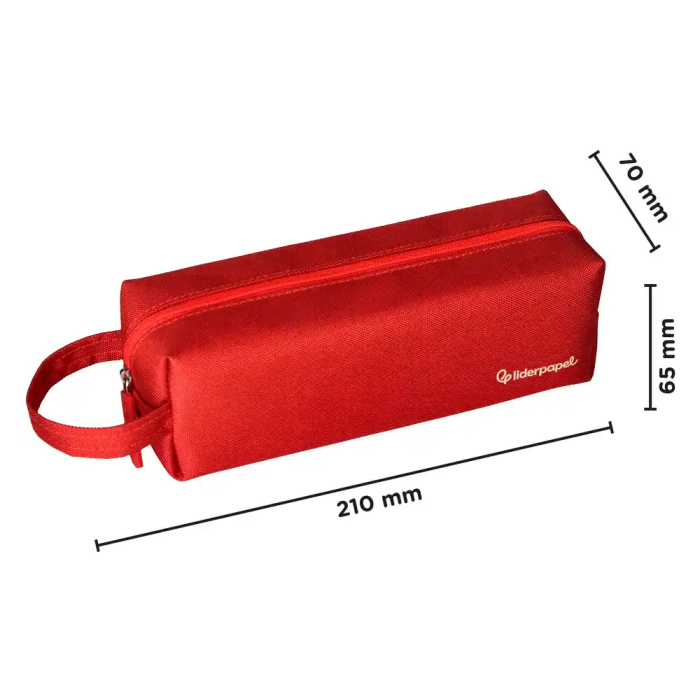 Liderpapel Estuche Portatodo Classic Rectangular con Asa 210x70mm Rojo 1