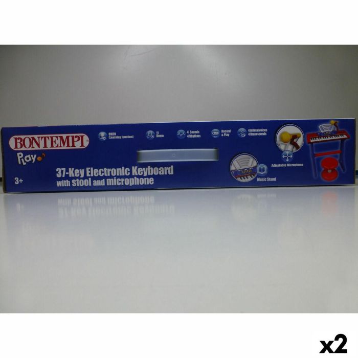 Teclado 37 Teclas Bontempi 43 x 56 x 23 cm (2 Unidades) 8 Teclado 37 Teclas Bontempi 43 x 56 x 23 cm (2 Unidades) 8