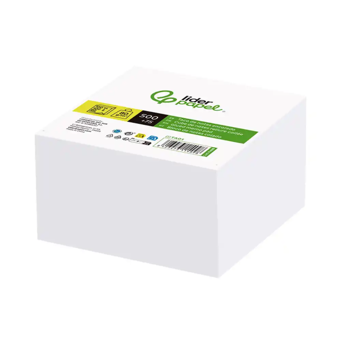 Liderpapel Taco Papel Encolado Blanco 500+75 Hojas 100x100x60 mm 80 gr 2 Liderpapel Taco Papel Encolado Blanco 500+75 Hojas 100x100x60 mm 80 gr 2