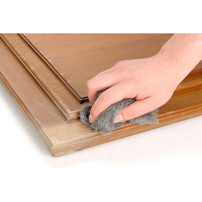 Wolfcraft Lana de acero grano 00 200g Limpieza y lijado de suelos, azulejos, metal y madera 1