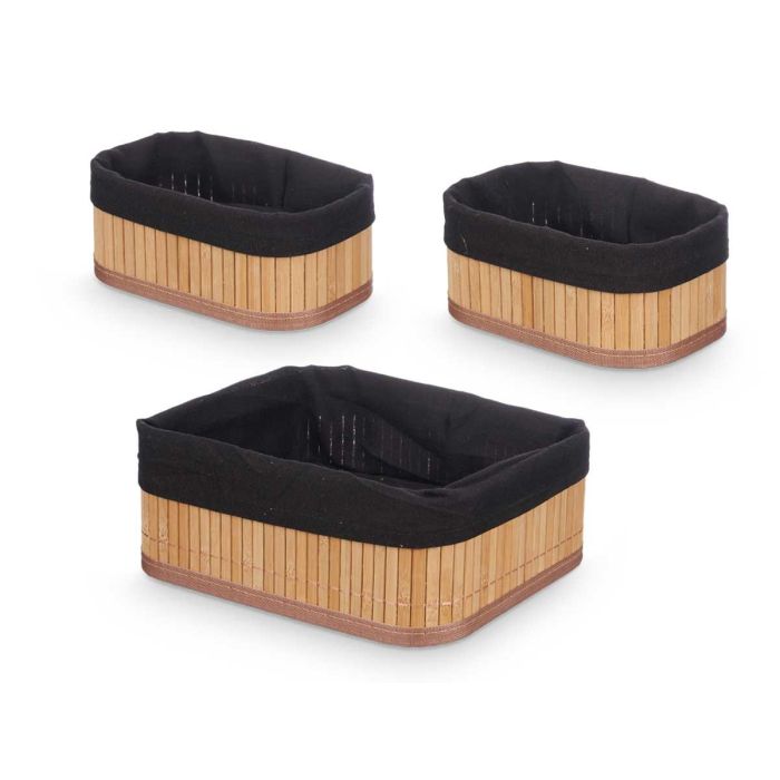 Set 3 Organizadores de Bambú Negro Kipit - 25x9x20 cm y 17x11x8 cm (12 Unidades) 1 Set 3 Organizadores de Bambú Negro Kipit - 25x9x20 cm y 17x11x8 cm (12 Unidades) 1