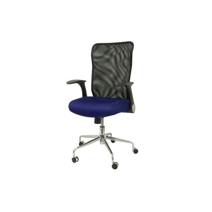Silla Piqueras Y Crespo Minaya Brazos Retractiles Mecanismo Basculante Ergonomica Respaldo Malla Transpirable Negra Y Asiento Tapizado En Tejido 3D Azul
