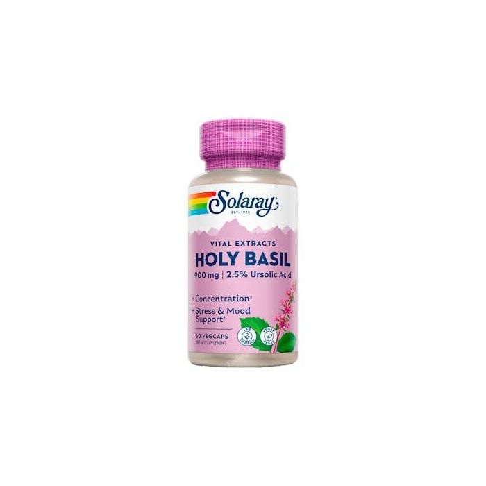 SOLARAY Holy Basil 450mg. 60 Cápsulas. Soporte Bienestar. Apto Veganos.