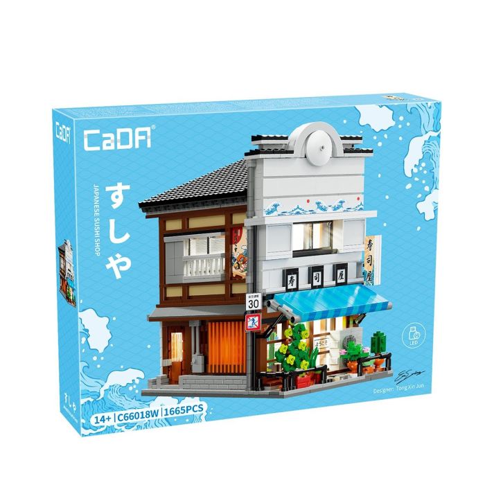 CADA Restaurante de Sushi C66018W 1665 Piezas, Diseño Japonés Modular con Luces LED, Compatible con Otras Escenas 4