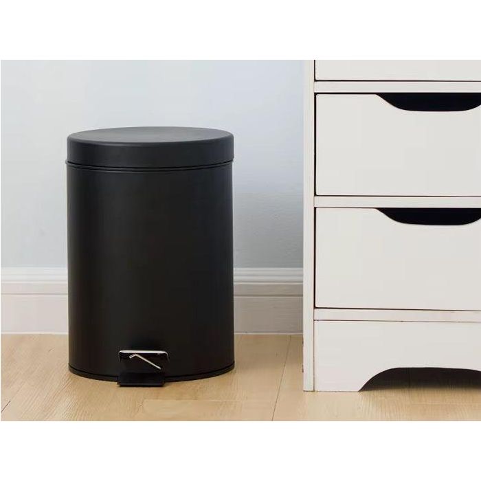 Confortime Cubo Basura Metal con Pedal 5 Lt Negro 2