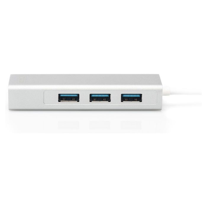 Digitus Adaptador USB 3.0/C a Gigabit Ethernet y Hub de 3 Puertos USB 3.2 Gen 1 Blanco 3