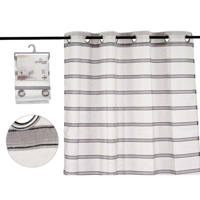Giftdecor Cortina Visillo Rayas Gris 140x260 cm (6 Unidades) Giftdecor Cortina Visillo Rayas Gris 140x260 cm (6 Unidades)