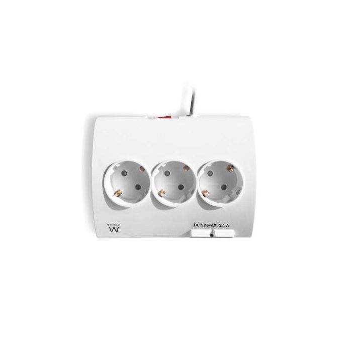 Regleta Enchufes 5 Tomas con Interruptor Ewent EW3932 1,5 m 2 x USB 2,1 A 2500W Blanco 3