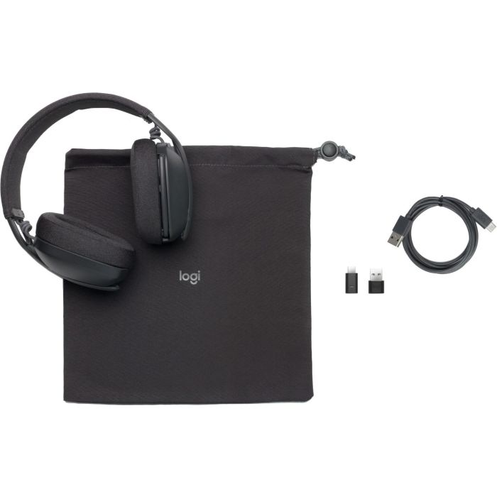 Logitech Zone Vibe Wireless MS Auriculares Diadema Bluetooth USB-C Grafito para Llamadas/Música Optimizado Microsoft Teams 3
