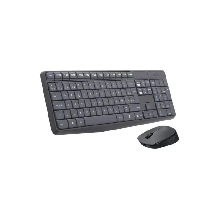 Logitech Combo Teclado/Ratón MK235 Inalámbrico QWERTY 920-007919 Distribución Español, Pilas Larga Duración, Resistente a Salpicaduras 1
