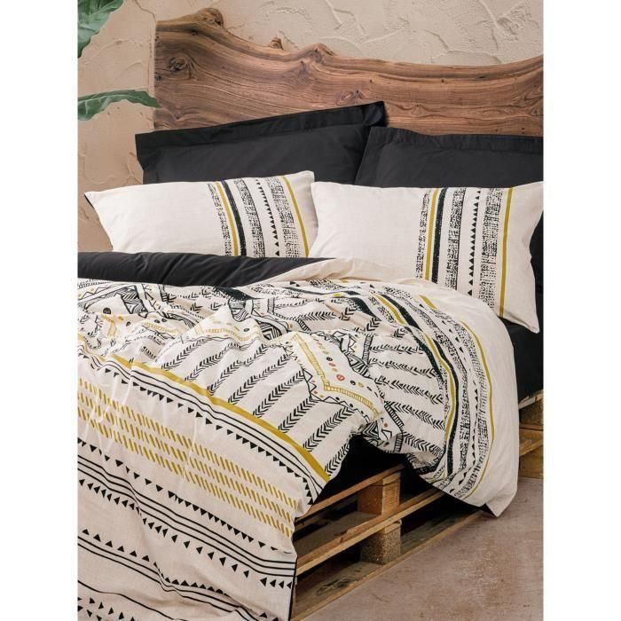 Juego de cama - 1 funda nórdica 220x240 cm + 2 fundas de almohada 60x60 cm - 100% algodón - Blanco 3 Juego de cama - 1 funda nórdica 220x240 cm + 2 fundas de almohada 60x60 cm - 100% algodón - Blanco 3
