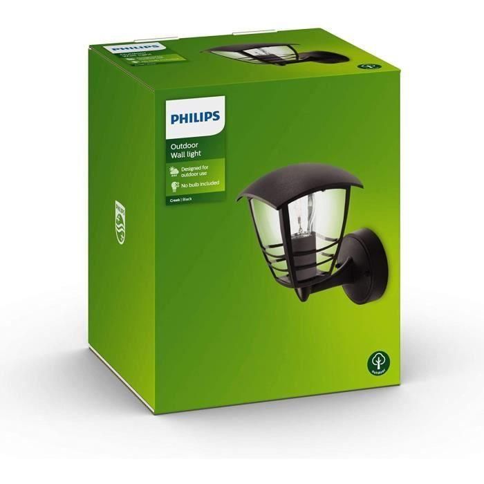 CREEK-Aplique Exterior Metal H20cm Negro Philips CREEK-Aplique Exterior Metal H20cm Negro Philips