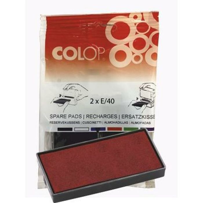 Colop Almohadilla E-40 Rojo Blister -2U-