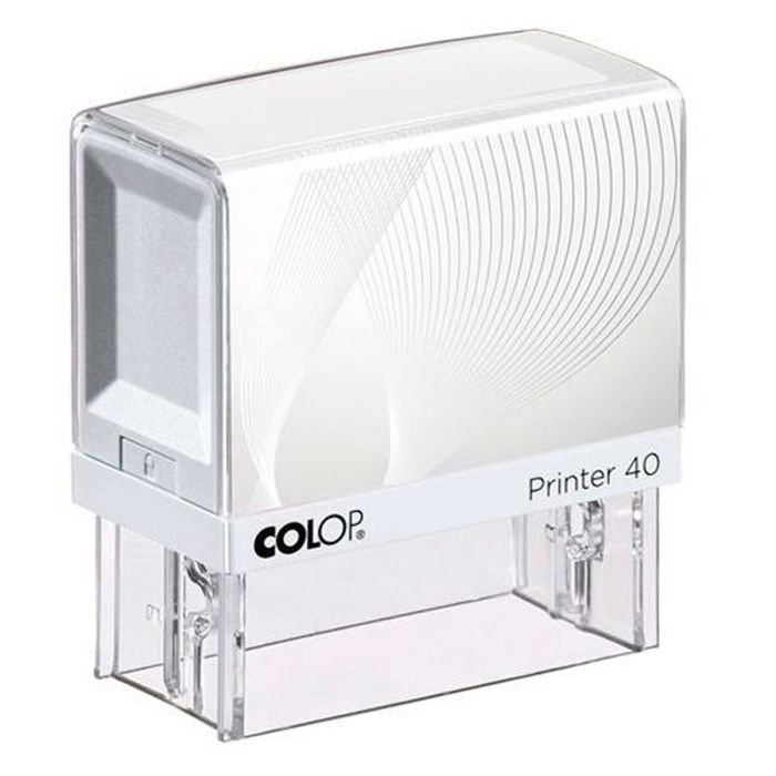 Colop Printer 40 gr7 23x59 mm Blanco-Azul No Incluye Placa De Texto Personalizada