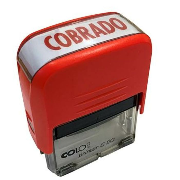 Colop Sello Printer C20 Formula " Cobrado " Almohadilla E-20 14x38 mm Rojo