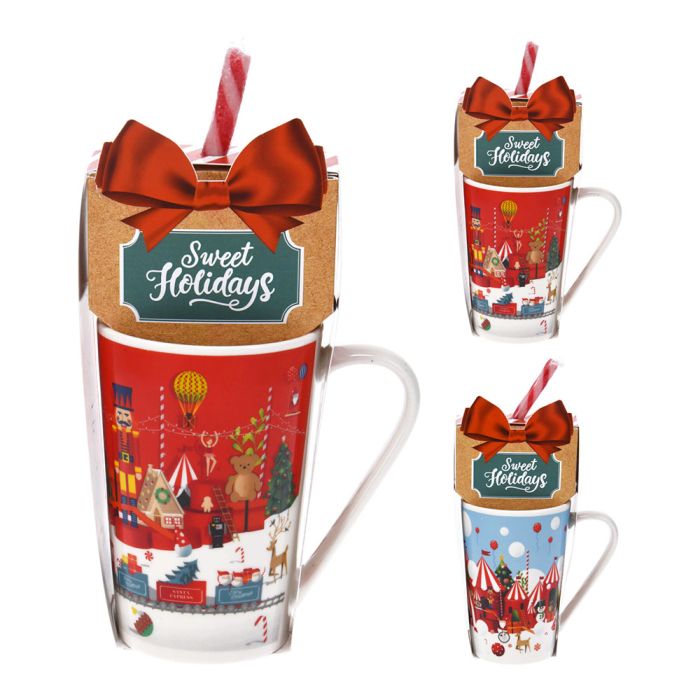 Taza de diseño navideño con chocolate a la taza diseño surtido Taza de diseño navideño con chocolate a la taza diseño surtido