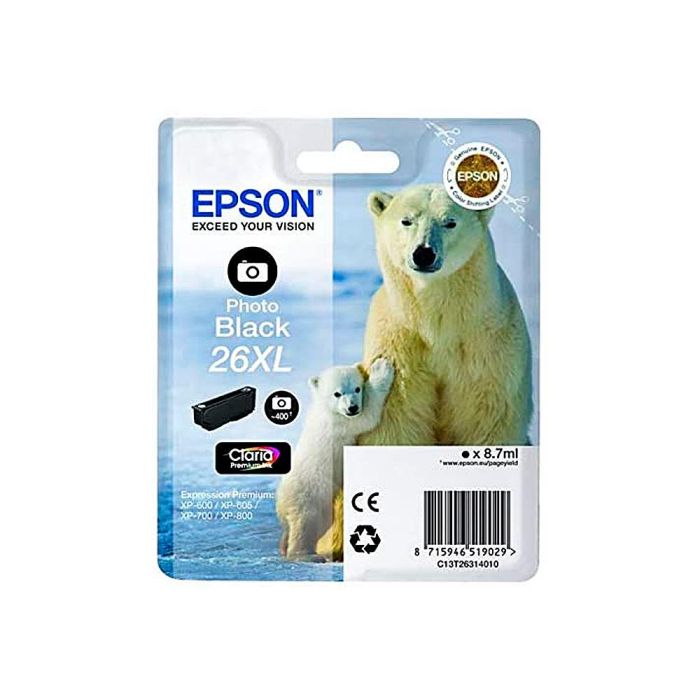 Ink-Jet Epson 26XL Xp-600 - 605 - 700 - 800 Negro 700 Pag 1