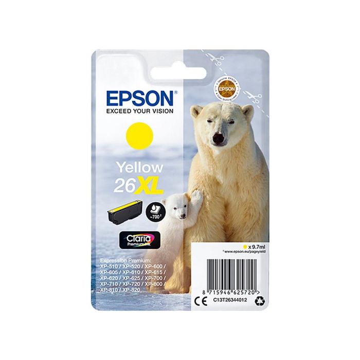 Ink-Jet Epson 26XL Xp-600 - 605 - 700 - 800 Amarillo 700 Pag 1