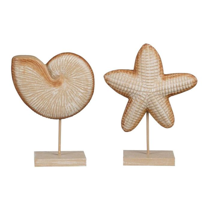 Figura Decorativa Mica Decorations Marrón claro Concha Estrella de mar 24 x 17 x 17 cm