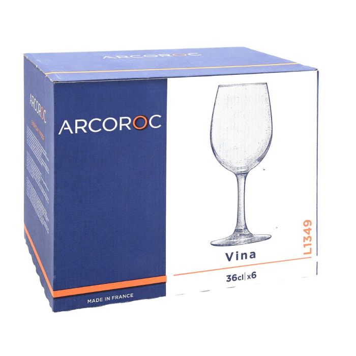 Caja 6 Copas Vino Vidrio Vina Arcoroc 36 cL 2