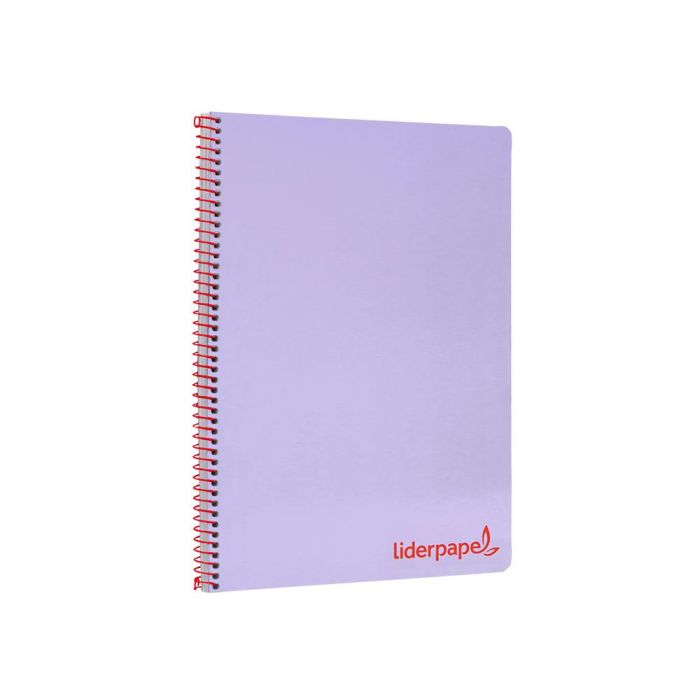 Cuaderno Espiral Liderpapel A4 Wonder Tapa Plastico 80H 90 gr Cuadro 4 mm Con Margen Color Violeta 5 unidades 1