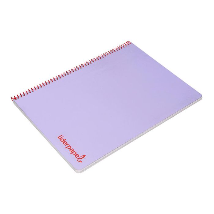 Cuaderno Espiral Liderpapel A4 Wonder Tapa Plastico 80H 90 gr Cuadro 4 mm Con Margen Color Violeta 5 unidades 2