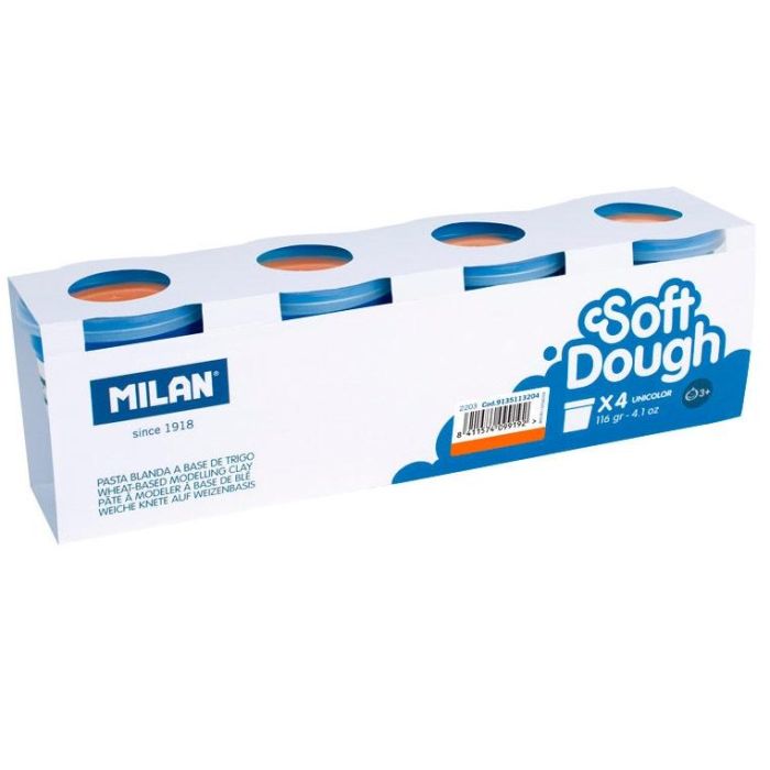 Milan Pasta Blanda Soft Dough Caja 4 Botes 116 gr Naranja