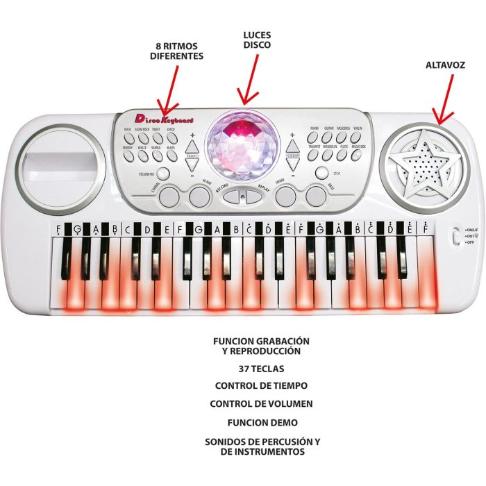 Teclado Electrónico Disco Con Taburete 5