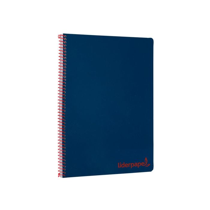 Cuaderno Espiral Liderpapel A4 Wonder Tapa Plastico 80H 90 gr Cuadro 4 mm Con Margen Color Azul Marino 5 unidades 1