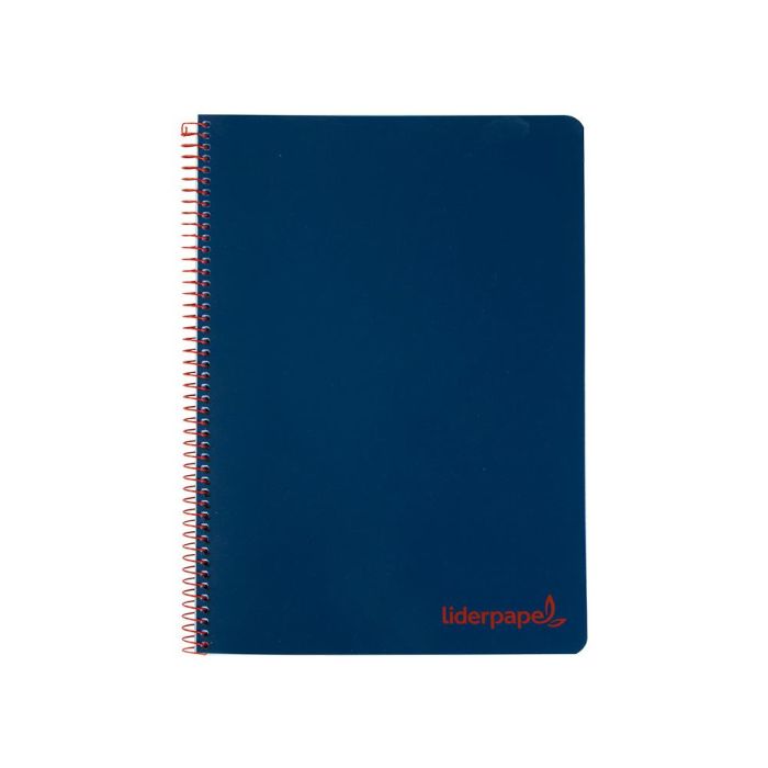 Cuaderno Espiral Liderpapel A4 Wonder Tapa Plastico 80H 90 gr Cuadro 4 mm Con Margen Color Azul Marino 5 unidades