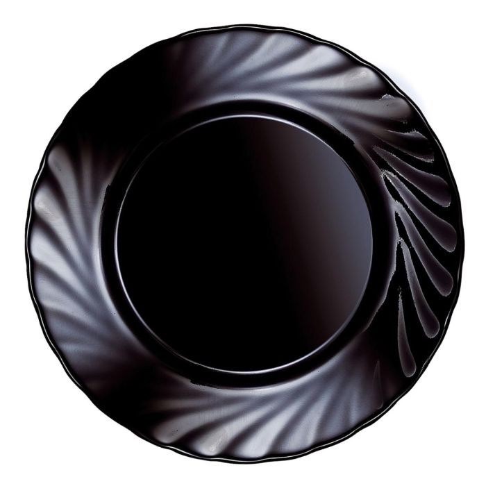 Plato Postre Vidrio Trianon Negro Luminarc 19,5 cm